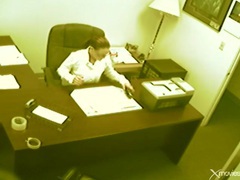 KiloTube presents: Babe in boots masturbates pussy in the office
