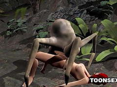 KiloTube presents: 3d redhead getting fucked by an alien spider
