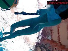 KiloTube presents: Perfect shaved teen in the pool