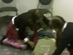 KiloTube presents: Cfnm one teacher lady two girls and one man