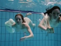 KiloTube presents: Nearly naked girls go swimming in the pool
