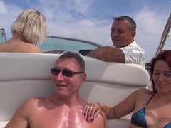 KiloTube presents: Hot ass blondie britney drops her clothes for sex on the boat, Group Sex, Hardcore, Outdoor, Reality, Yacht, Foursome, Bikini