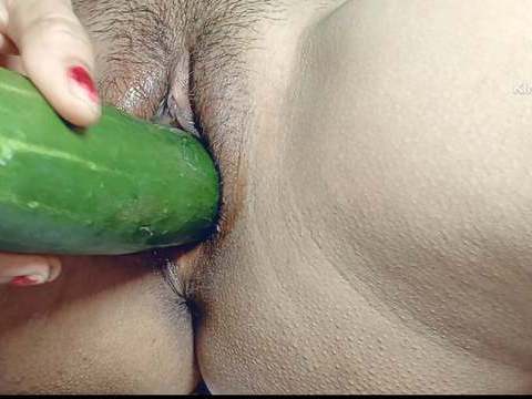 KiloTube presents: I can't get any where big black cock so my small pussy fucked by big cucumber  in hindi