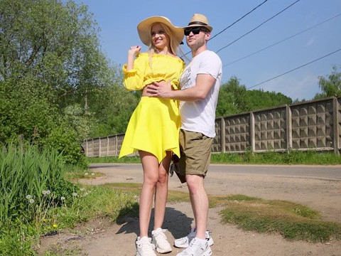KiloTube presents: Blonde novella night gets fucked from behind in public - hd