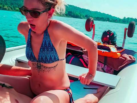 KiloTube presents: Wife gets fucked on a boat and gets a creampie from her husband's best friend
