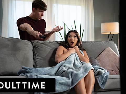 KiloTube presents: Adult time - kimmy kimm caught masturbating by her roomie, but she can't resist his huge cock!