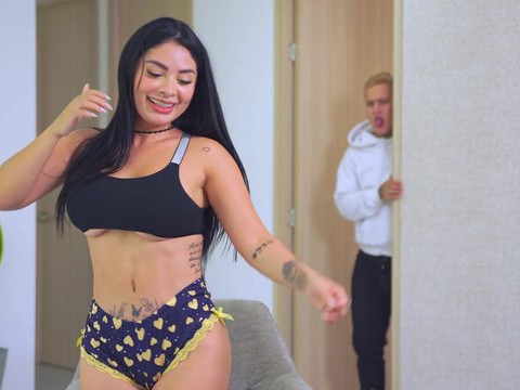 KiloTube presents: Brunette alejandra palacios with hot ass sucking a hard cock