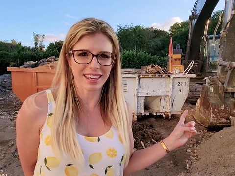 KiloTube presents: Outdoors video of sexy blonde wife cory chase with glasses