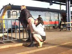 KiloTube presents: Girls piss in the mouth in public