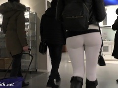 KiloTube presents: Jeny smith  camel toe white leggings